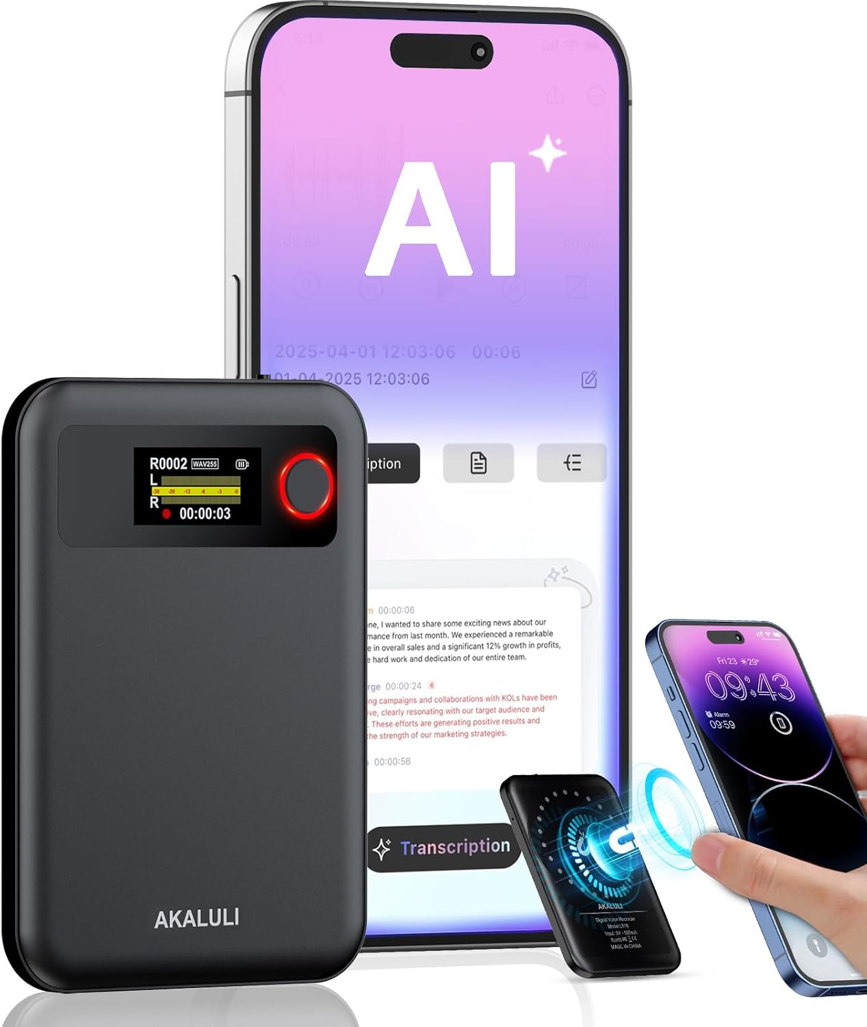 AI Voice Recorder with Transcribe Summarize for Meetings and Lectures