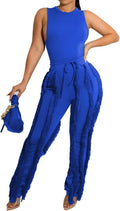 Women Sexy Two Piece Outfits Fringe Pants Set - Chic Nightwear