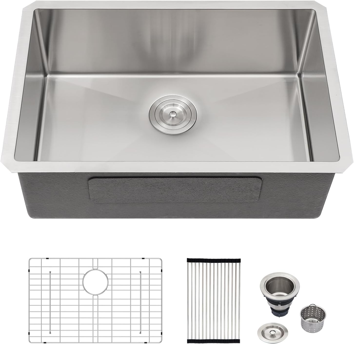 Logmey 30 Inch Undermount Kitchen Sink - Durable Stainless Steel