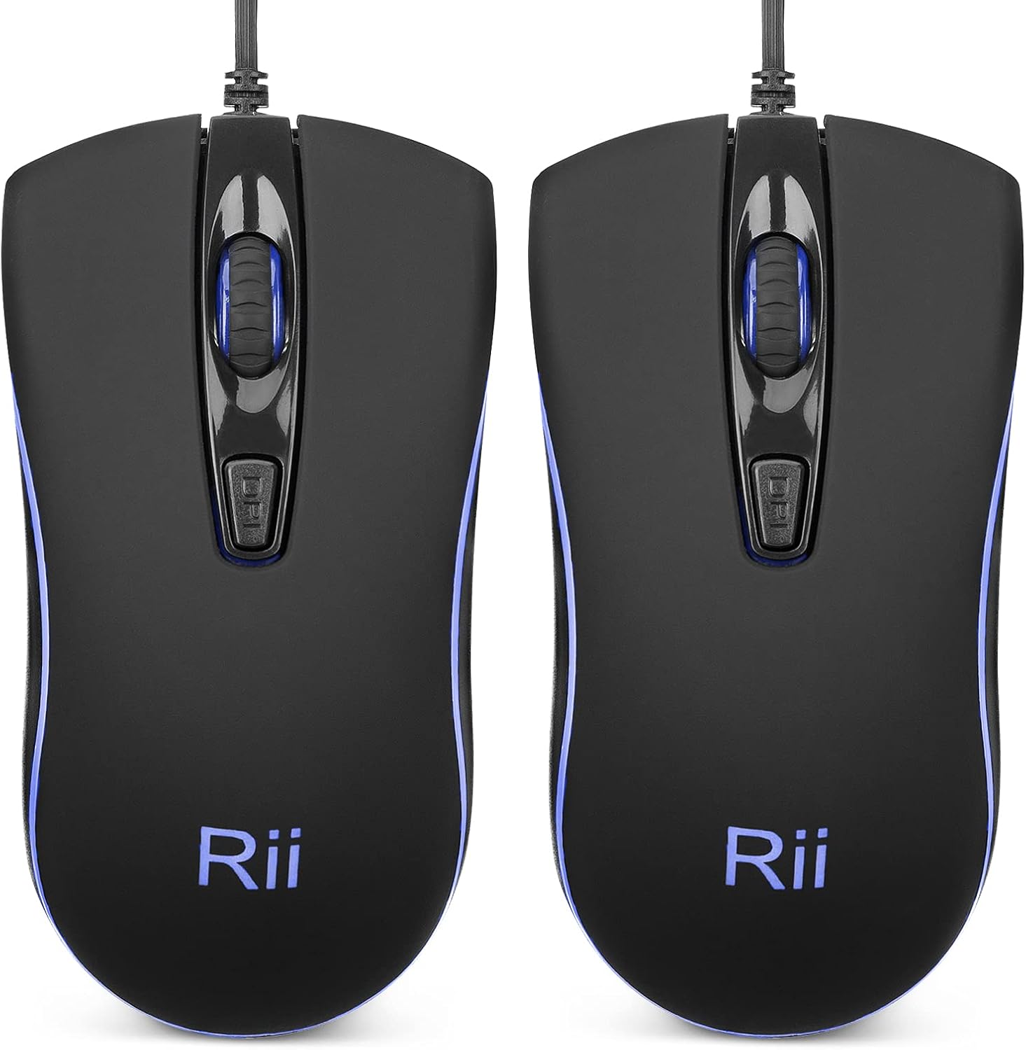 Rii Wired Mouse with Blue Backlit - Ergonomic Comfort!