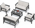 SERWALL HDPE Patio Furniture Set 5-Piece Sectional - Weatherproof