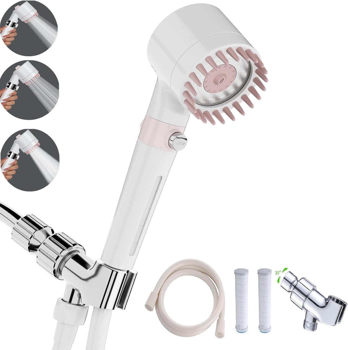 High Pressure Handheld Shower Head by xianshengle 59in