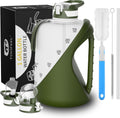 1 gallon water bottle - 128 oz gym jug with straw & chug lids