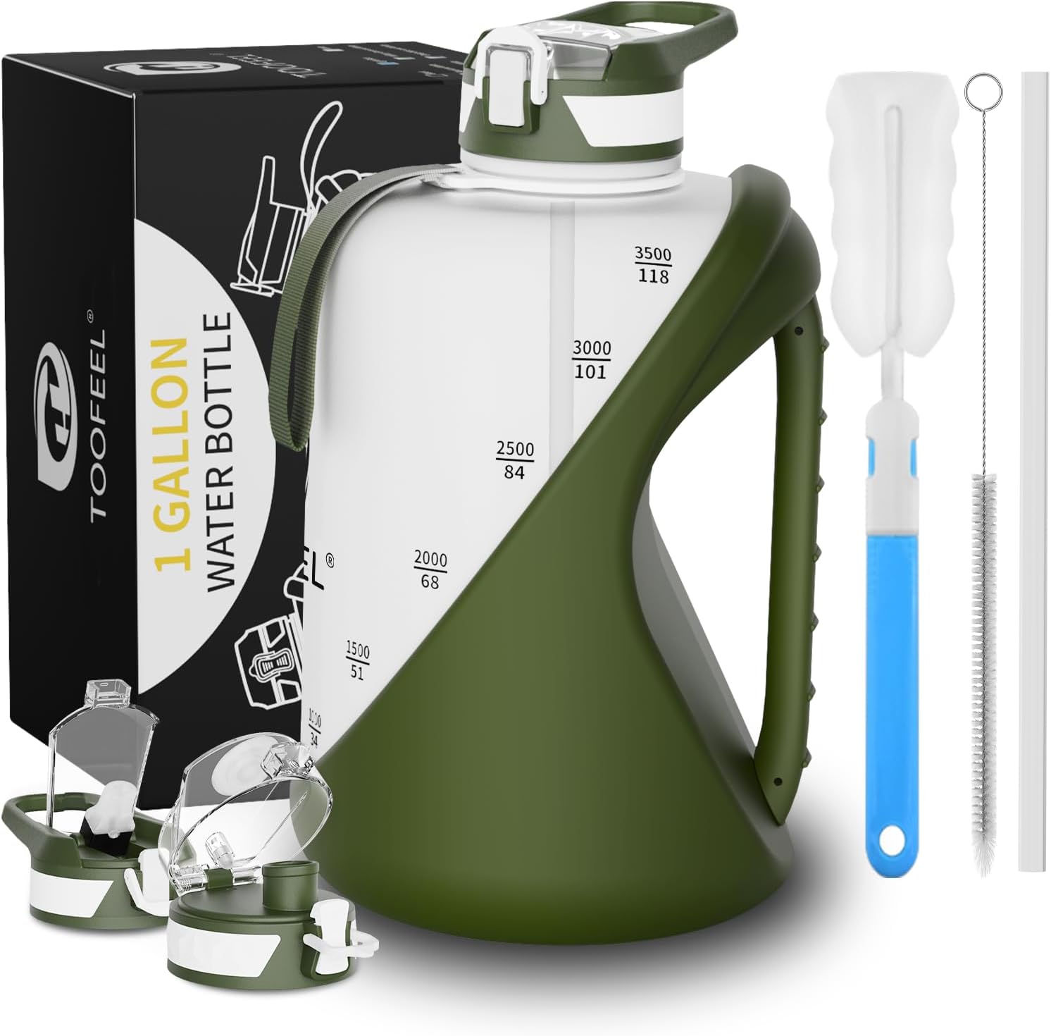 TOOFEEL 1 Gallon Water Bottle - BPA Free with Straw & Chug Lid