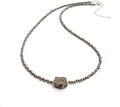 Gempires Gemstone Beaded Necklace with Raw Stone Crystal - Elegant 18