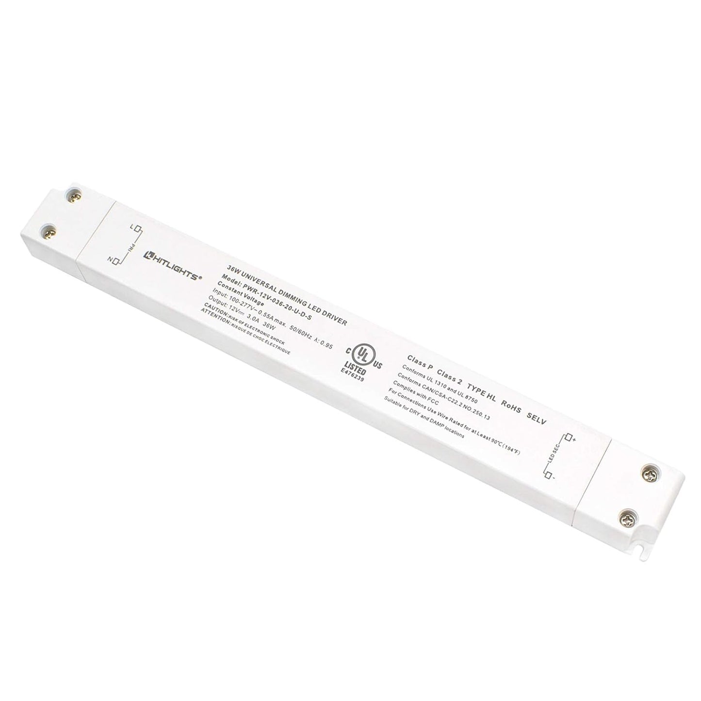 HitLights 36W Dimmable LED Driver Transformer for Strip Lights