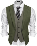 Men's Layered Suit Vest Slim Fit Polyester Waistcoat - Formal Wear