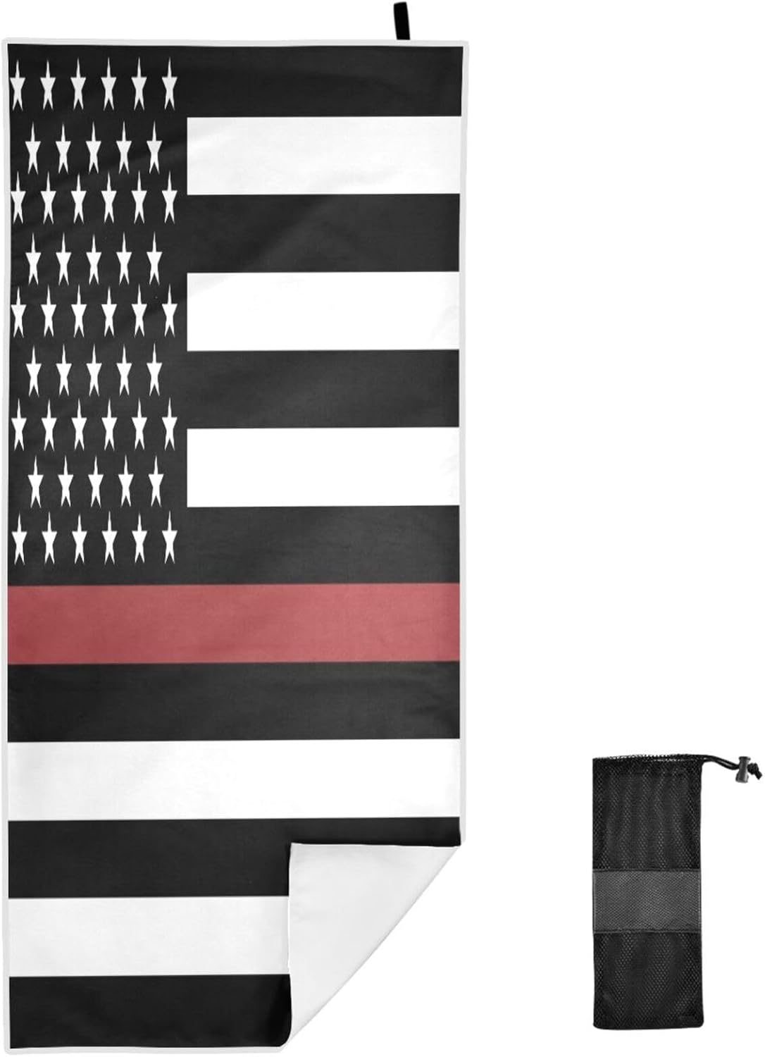 Fast Dry Thin Red Line Beach Towel by MNSRUU