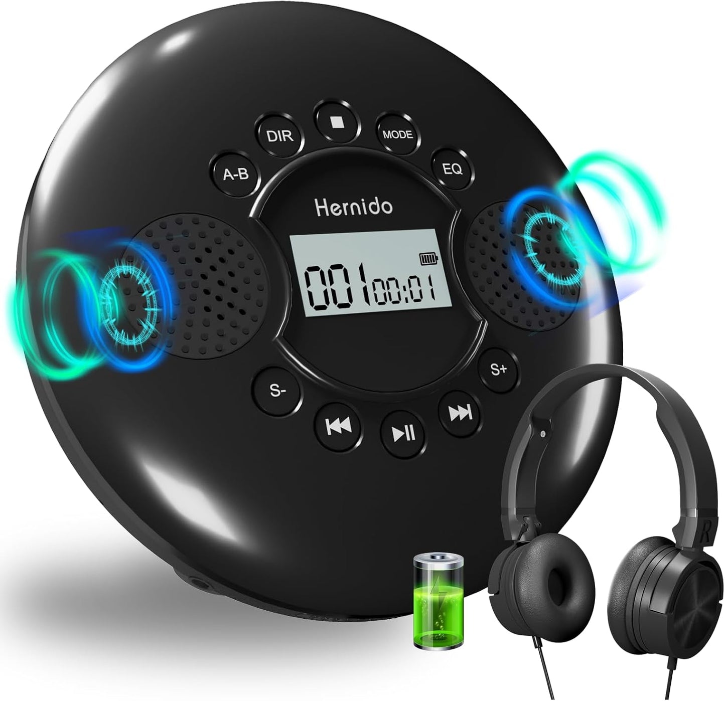 Portable CD Player with Speakers for Home and Travel Use