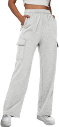 AUTOMET Womens Cargo Sweatpants High Waisted Baggy Joggers - Cozy Fit