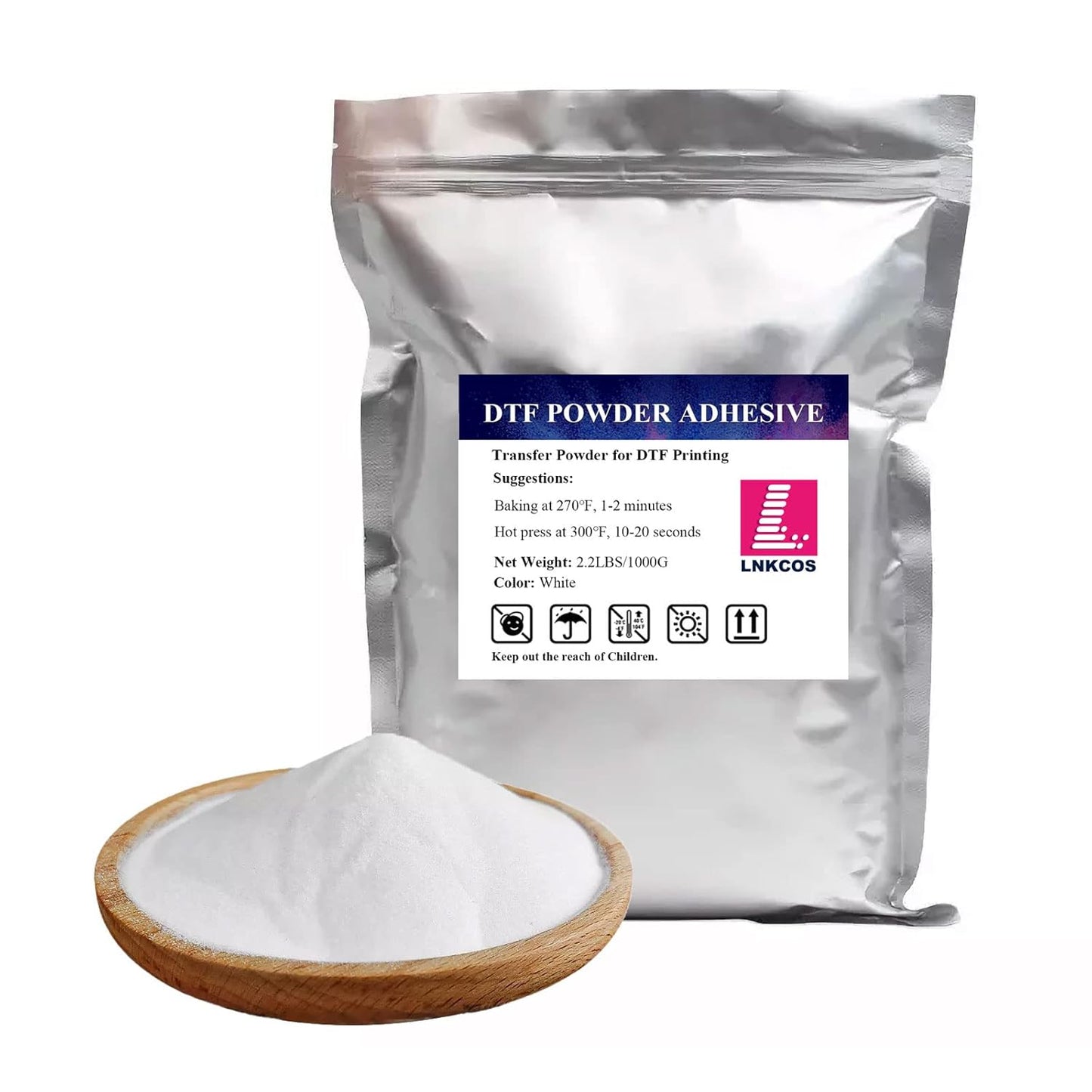 DTF Powder White 1KG for Digital Transfer Adhesive Printing