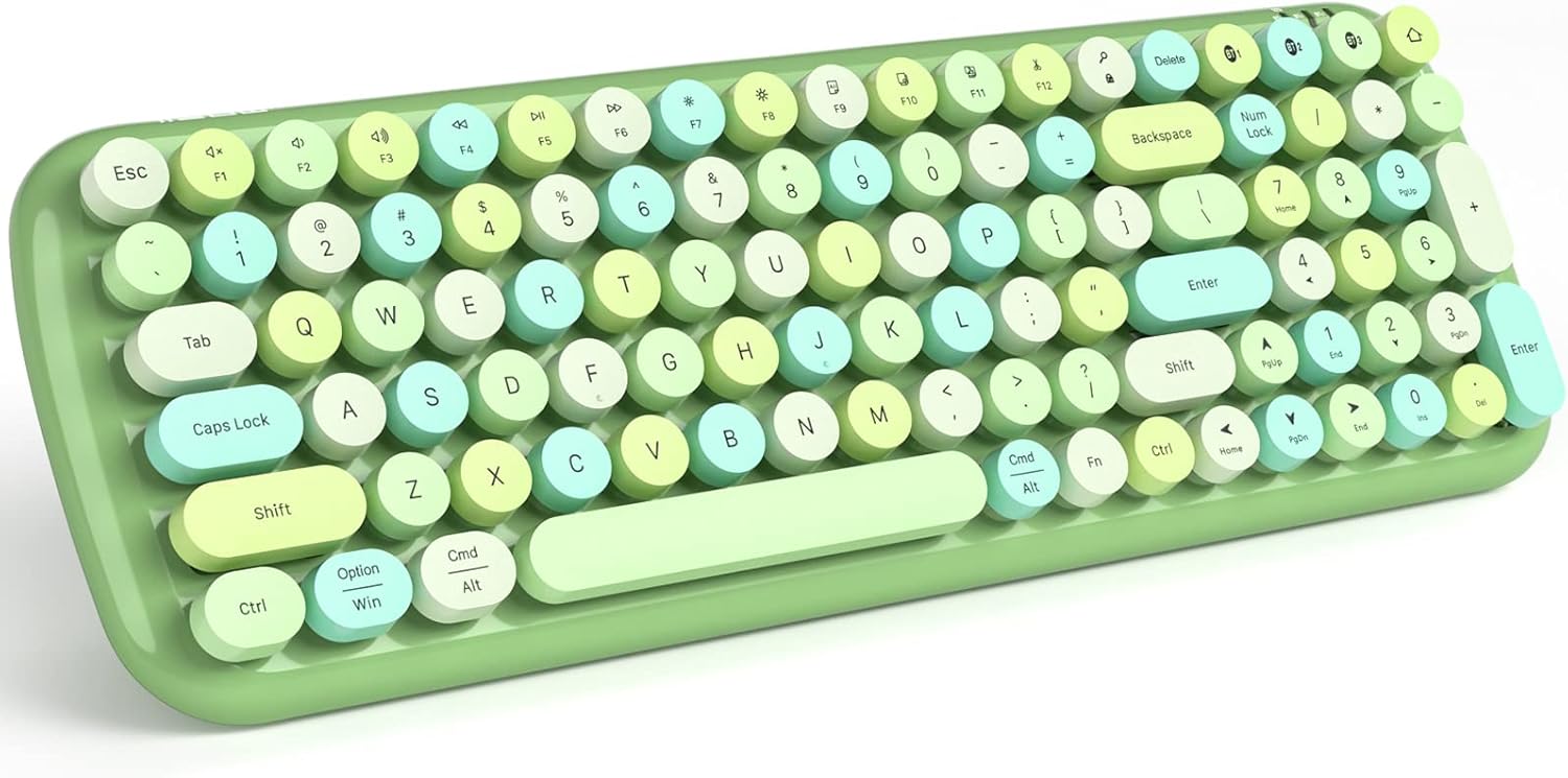 MOFII Wireless Bluetooth Keyboard with Retro Round Keycaps