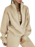 Eisctnd Women's Cozy Fleece 2 Piece Lounge Set for Fall Days