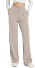 Women's Modal Soft Wide Leg Pants with Pockets - Comfortable High Cord