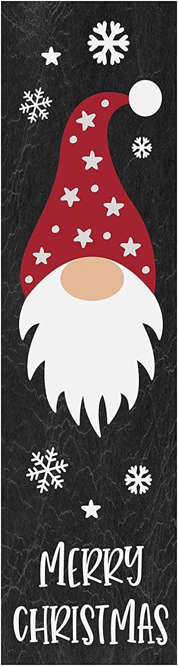 Merry Christmas Gnomes Vertical Wooden Sign for Festive Decor