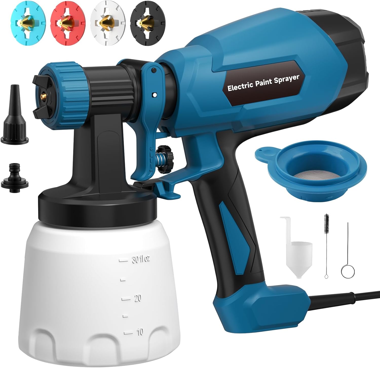 HVLP Paint Sprayer with 3 Modes & 4 Nozzles for Precision