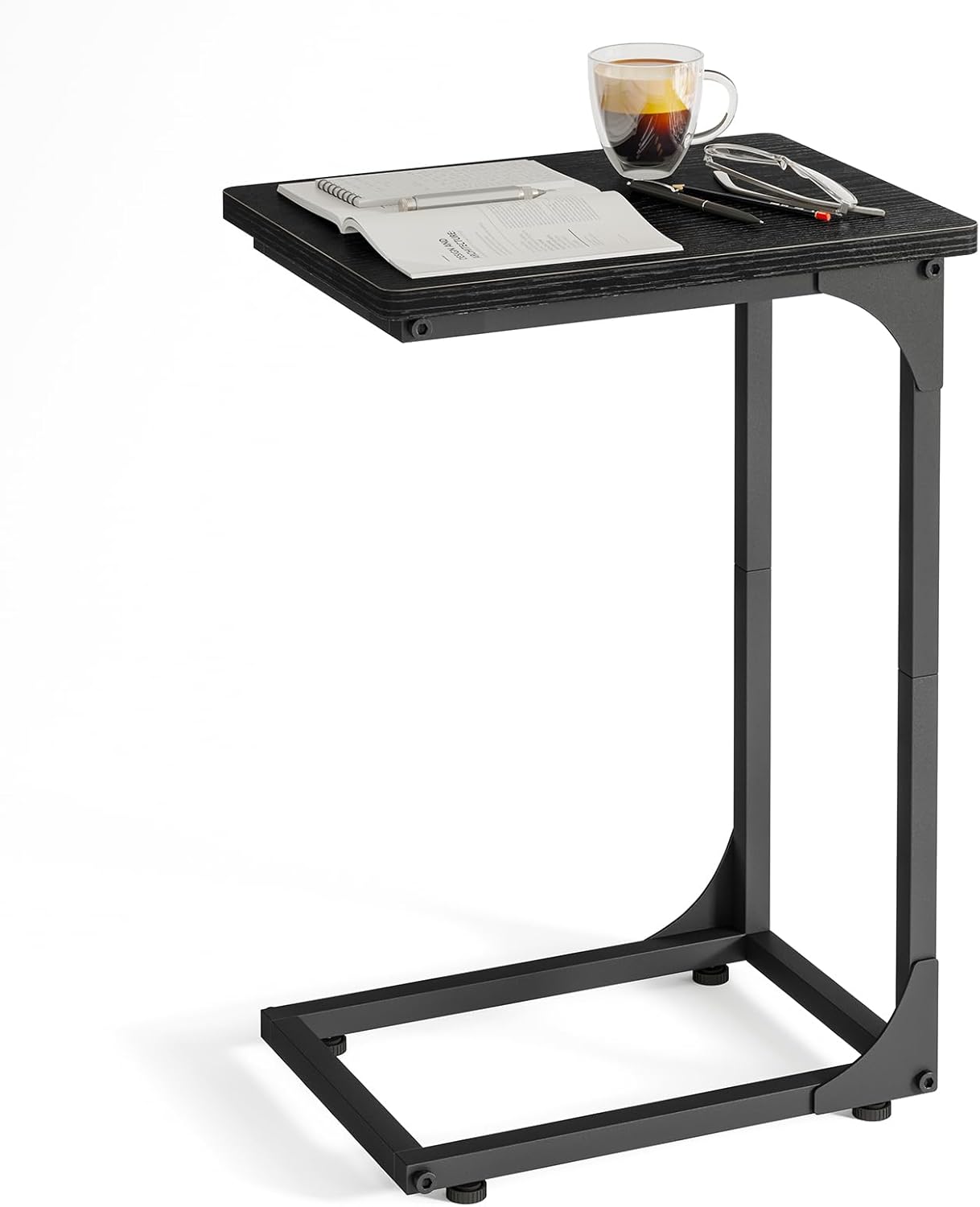 Adjustable Feet Black C Table for Living Room