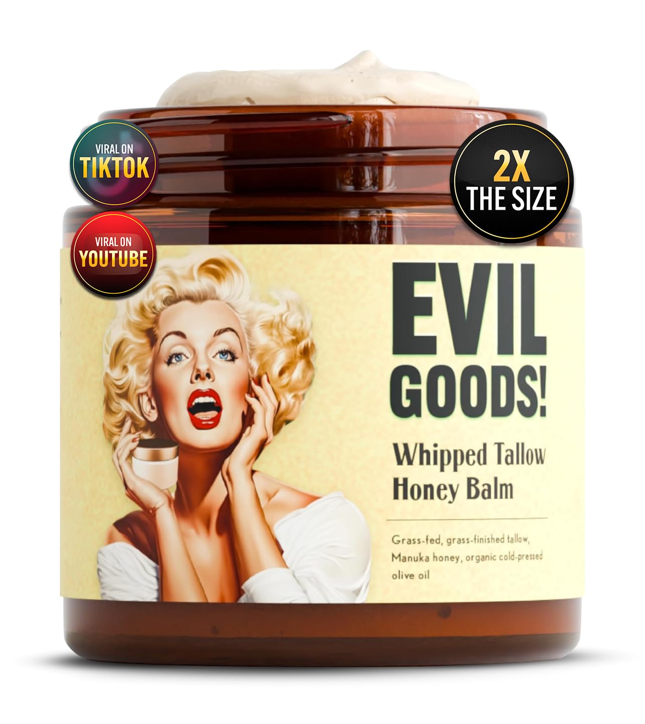 Whipped Beef Tallow and Manuka Honey Balm for Skin Care