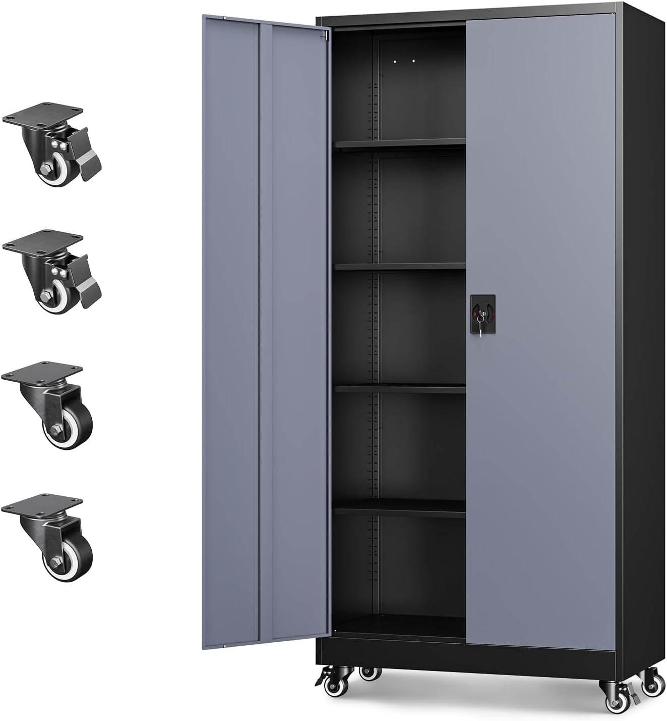 Letaya Metal Garage Storage Cabinets with Lock and Adjustable Shelves