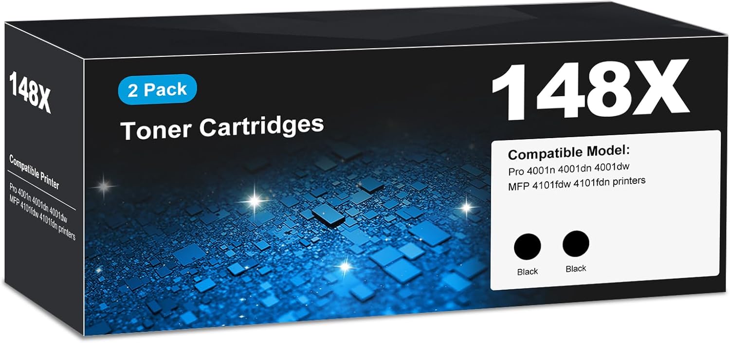 148X Toner Cartridges for HP Laser Jet Pro 4001n 4101fdw
