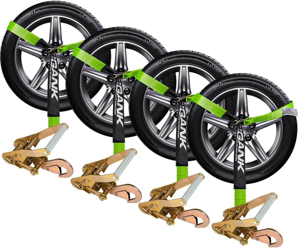 Car Tie Down Straps for Trailers - 4 Pack 2inx96in Adjustable