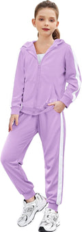 Girls 2 Piece Outfits Sweatsuit Zip Up Hoodie and Sweatpant