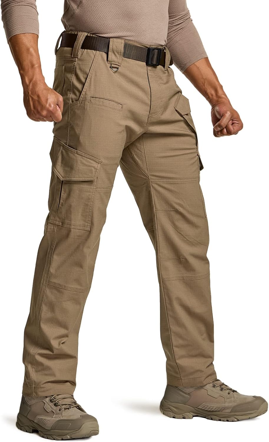 CQR Men's Flex Ripstop Tactical Pants for Outdoor Adventures