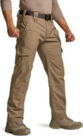 CQR Men's Flex Ripstop Tactical Pants - Durable, Stretch Cargo Hiking