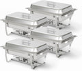 Alpha Living 4 Pack Chafing Dish Full Set - Buffet Food Warmers