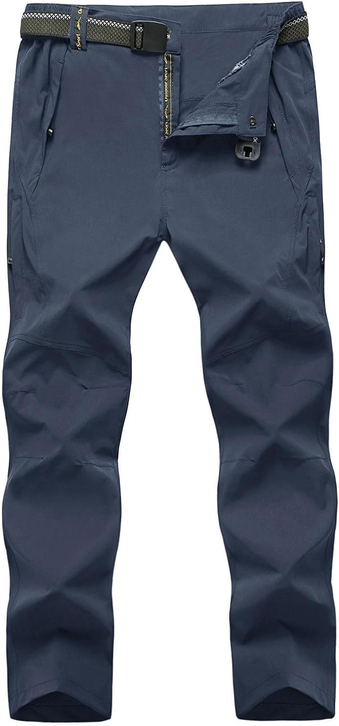 TBMPOY Men's Lightweight Hiking Pants with 5 Zip Pockets