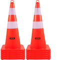 VEVOR Safety Cones 28in 10-Pack - High-Visibility PVC Traffic Cones