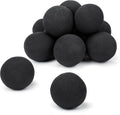 GRISUN Black Round Ceramic Fire Balls 4 in - Smokeless Flame Enhancer
