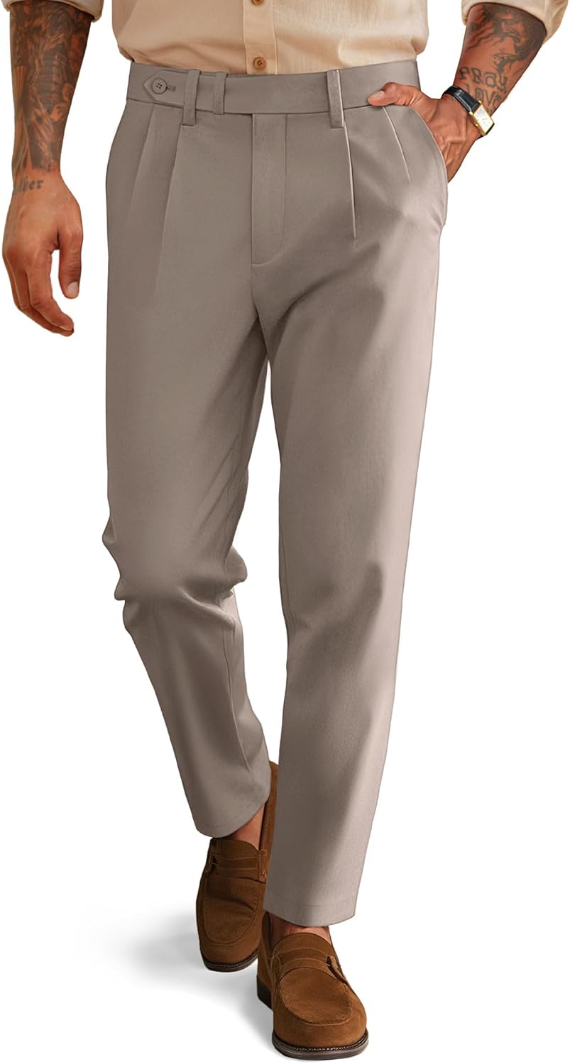 Vintage Pleated Tapered Cropped Trousers for Men by PJ PAUL JONES