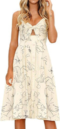 FANCYINN Womens Floral Prints Tie Front Midi Dress Review
