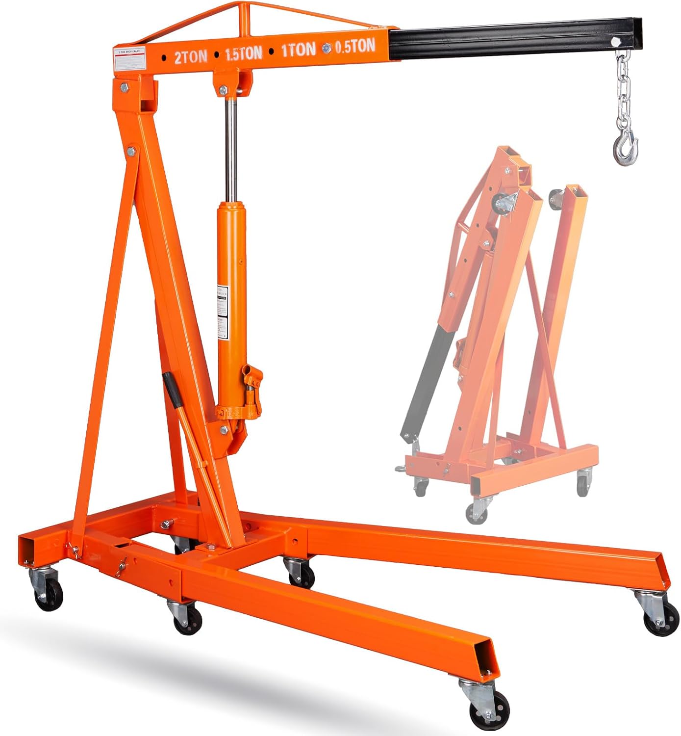 Thicken 2 Ton Engine Hoist Foldable Cherry Picker for Easy Use