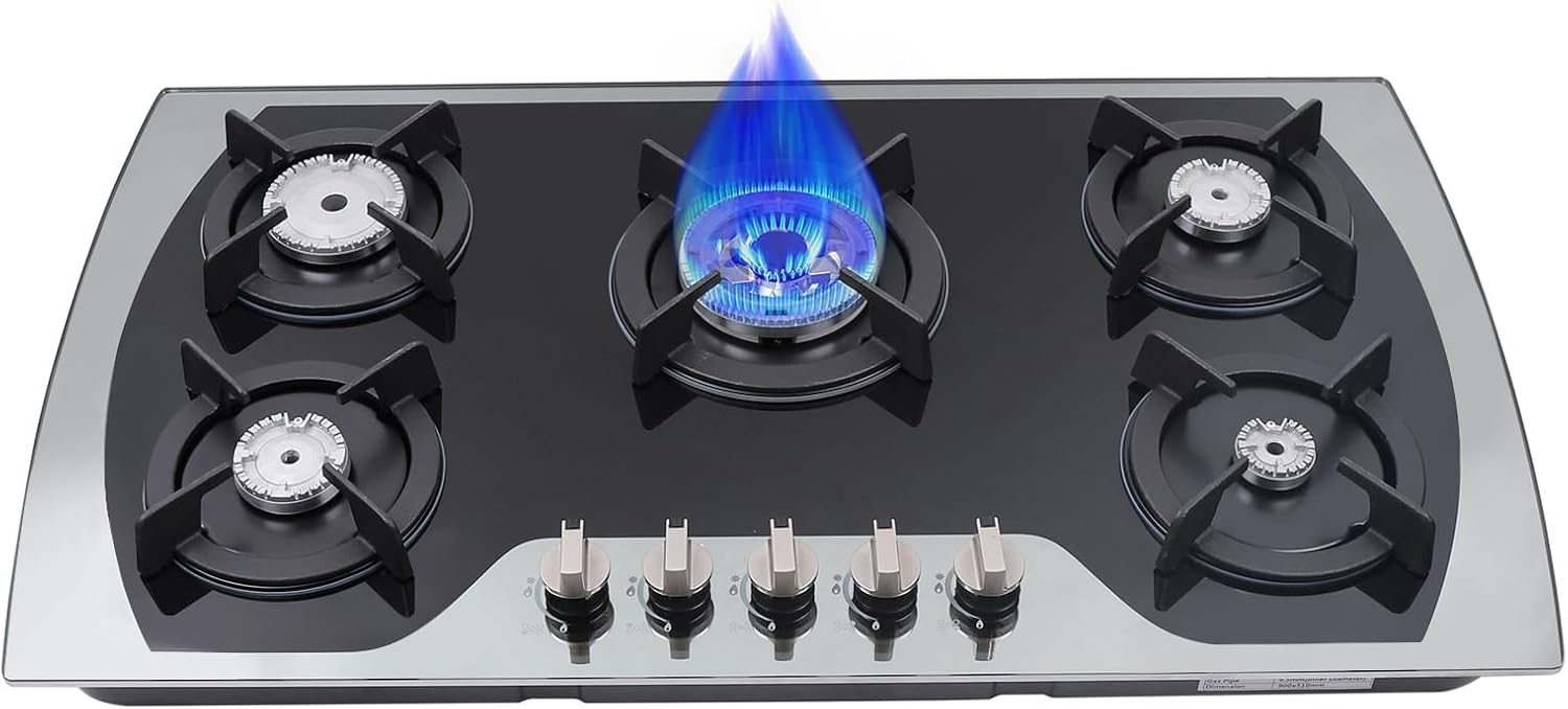 35-Inch 5-Burner Built-in Gas Cooktop for Efficient Cooking