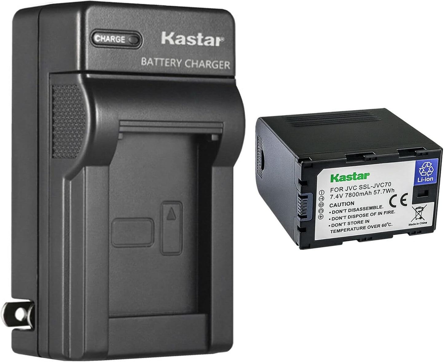Kastar Battery and AC Wall Charger for JVC Cameras and Monitors