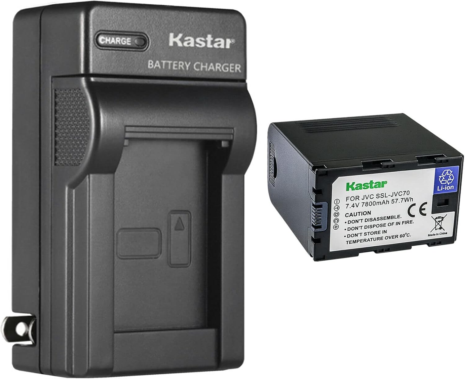 Kastar Battery and AC Wall Charger for JVC Cameras and Monitors