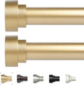Gold Curtain Rods 2 Pack 66 to 120 in - Heavy Duty Telescoping Rods