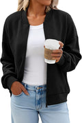 Tankaneo Womens Bomber Jacket Zip Up Lightweight Casual Jacket