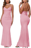Aigeman Women Spaghetti Straps Mermaid Evening Gown Dress