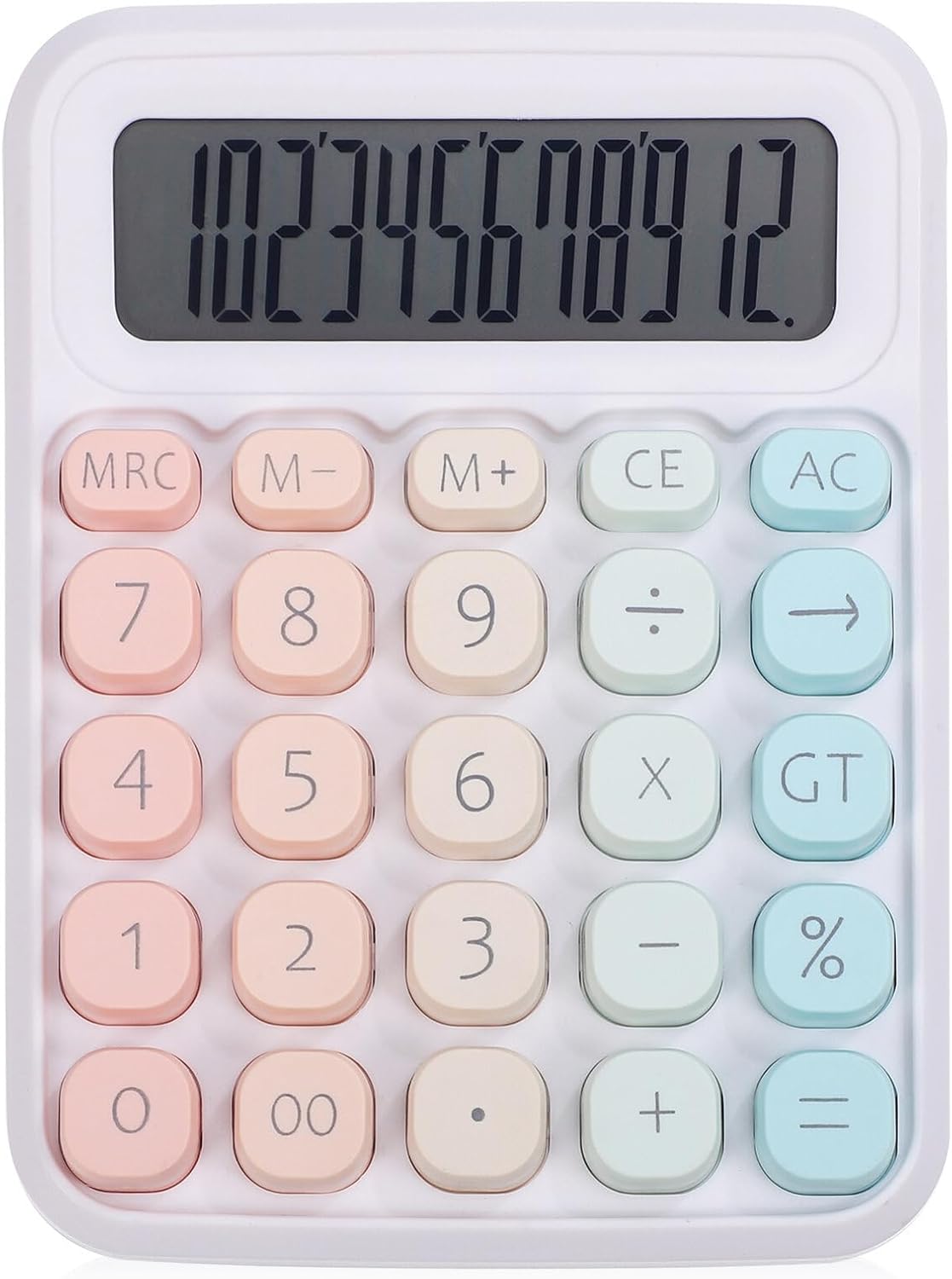 Cute Multicolor Mechanical Desk Calculator - Easy Press Big Buttons!