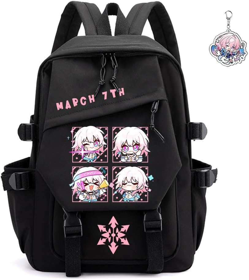 Honkai Star Rail Backpack for Kawaii Anime Lovers - Black Rucksack