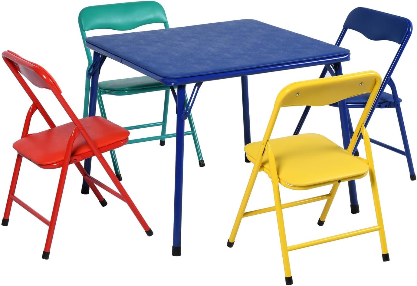 Kids 5-Piece Folding Square Table and Chair Set for Playtime