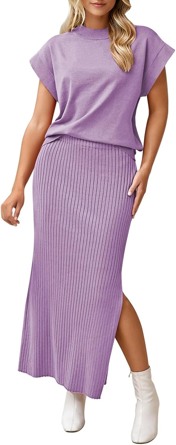 Pink Queen Women's 2 Piece Sweater Outfits Set for Summer Fun