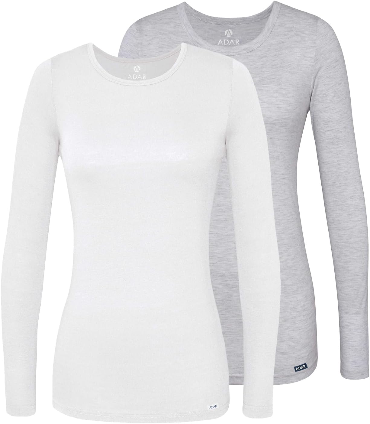 Adar Underscrubs for Women - Long Sleeve Comfort Tee 2 Pack