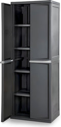 Sterilite 4 Shelf Cabinet Lockable Utility Storage - Durable Organizer