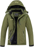 Men's Waterproof Ski Jacket Warm Winter Snow Coat - Windproof Hooded