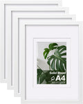 Egofine A4 Picture Frames Set of 4 - Solid Wood A4 and 5x7/6x8 Frames
