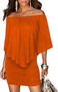 Sidefeel Women's Off Shoulder Ruffles Bodycon Mini Dress Review